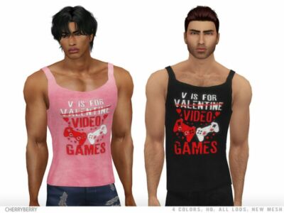 Nicholas – Men’S Tank TOP By Cherryberrysim Sims 4 CC