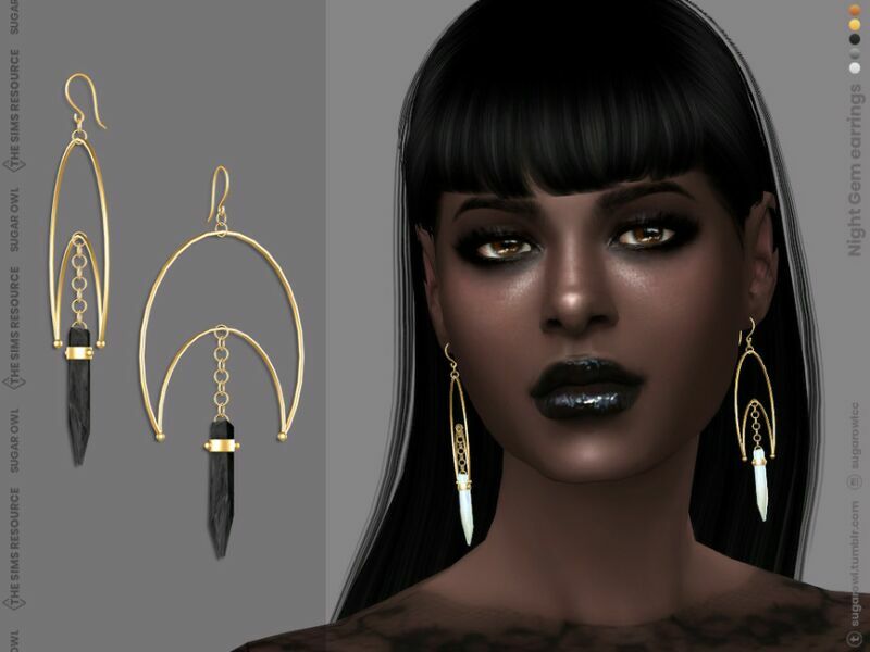 Night GEM Earrings Sims 4 CC