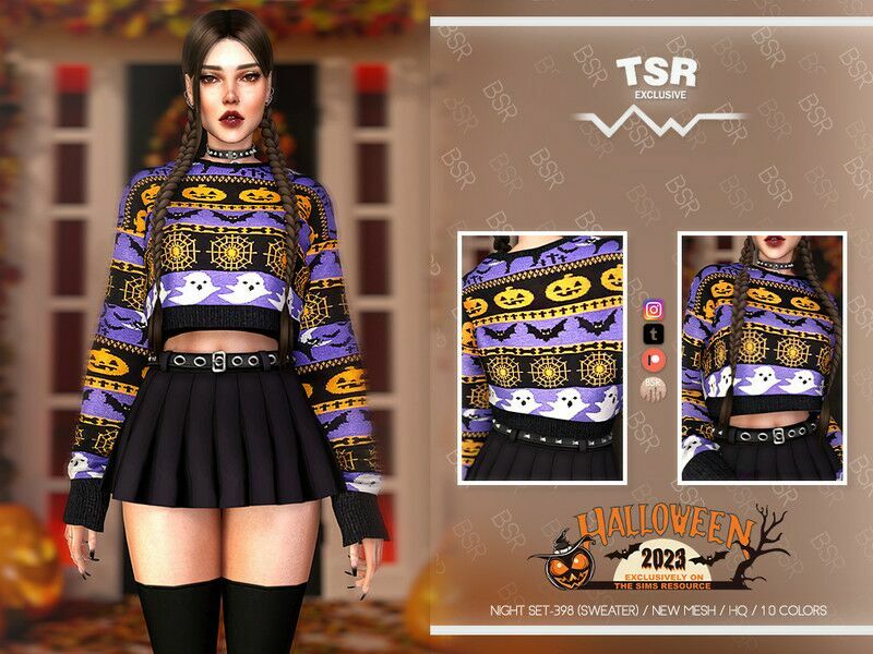 Night SET-398 (Sweater) BD1080 By Busra-Tr Sims 4 CC