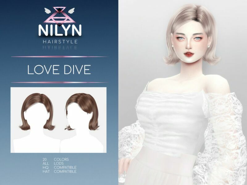 Nilyn X Anonimux Dive Hair – NEW Mesh By Nilyn Sims 4 CC