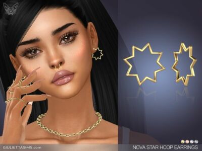 Nova Star Hoop Earrings By Giulietta Sims 4 CC