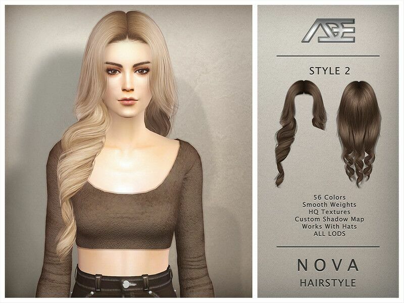 “Nova Style 2 Hairstyle – Sims 4” Sims 4 CC