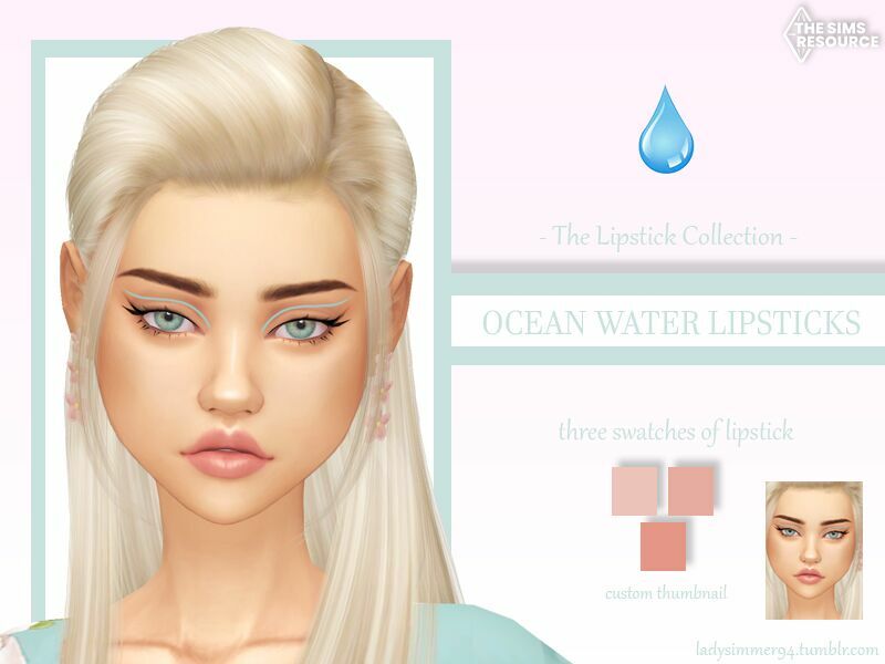 Ocean Water Lipsticks By Ladysimmer94 Sims 4 CC