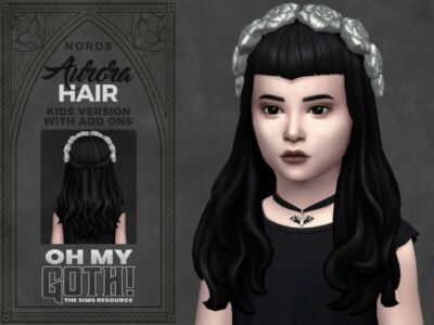 OH MY Goth! – Aurora Hair For Kids By Nords Sims 4 CC