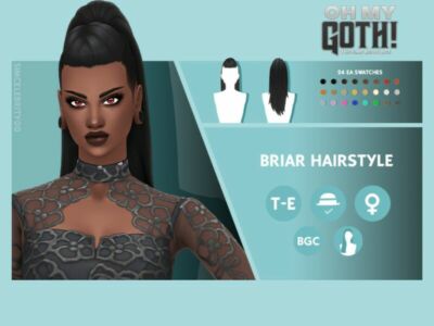 OH MY Goth – Briar Hairstyle By Simcelebrity00 Sims 4 CC