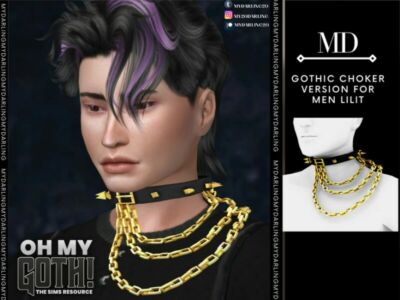 OH MY Goth Choker Version For MEN Lilit By Mydarling20 Sims 4 CC