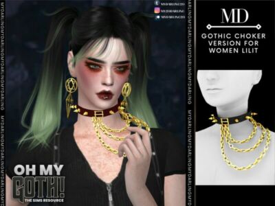 OH MY Goth Choker Version For Women Lilit By Mydarling20 Sims 4 CC