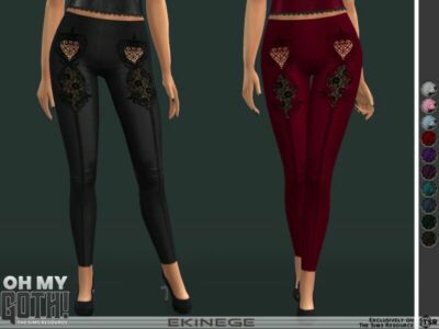 OH MY Goth – Leather Leggings By Ekinege Sims 4 CC