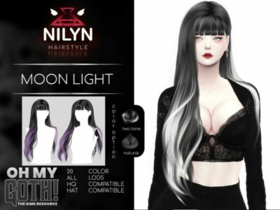 OH MY Goth Moon Light Hair – NEW Mesh By Nilyn Sims 4 CC