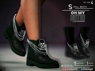 OH MY Goth Skull Boots By Mazero5 Sims 4 CC