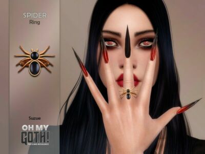 OH MY Goth! Spider Ring By Suzue Sims 4 CC