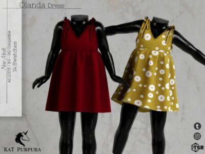 Olanda Dress By Katpurpura Sims 4 CC