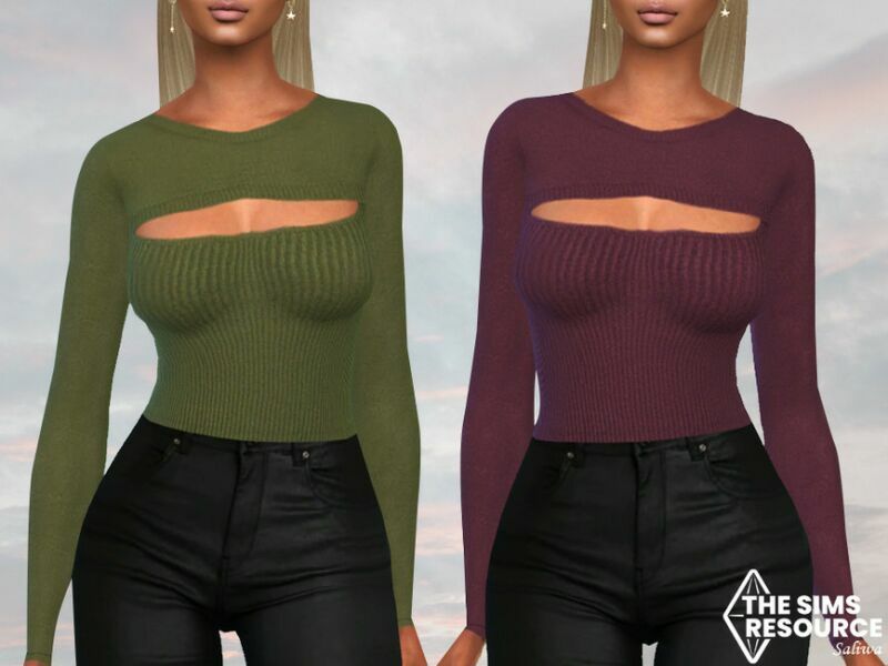 Open Front Jumper By Saliwa Sims 4 CC