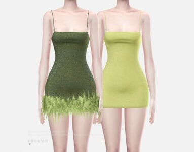 Oseree Lumiere Plumagemini Dress By Charonlee Sims 4 CC