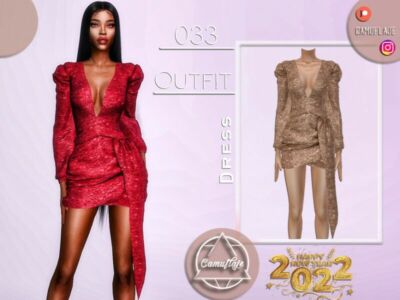 Outfit 033 – NEW Years EVE Dress By Camuflaje Sims 4 CC