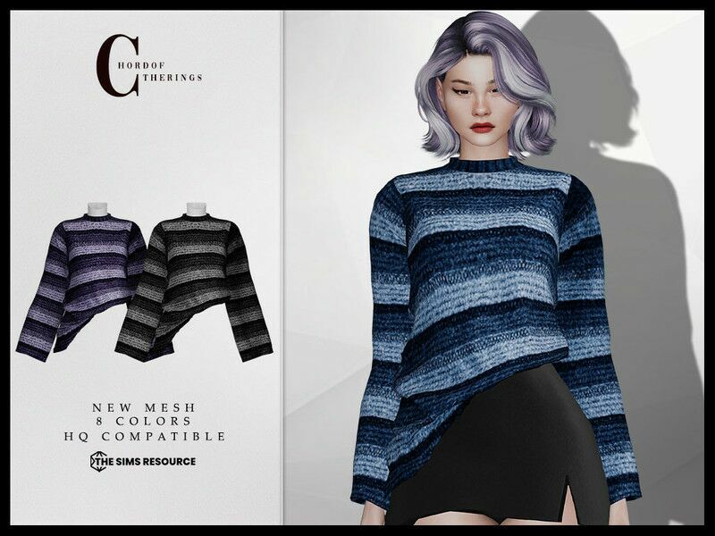 Oversized Sweater T-548 Sims 4 CC