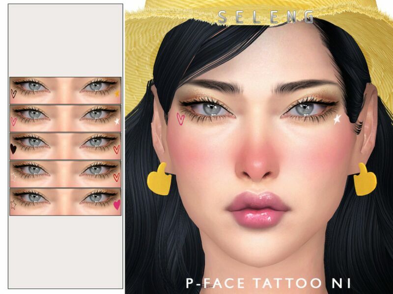 P – Face Tattoo (Right) [Patreon] By Seleng Sims 4 CC