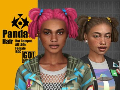 Panda Hair By Goamazons Sims 4 CC