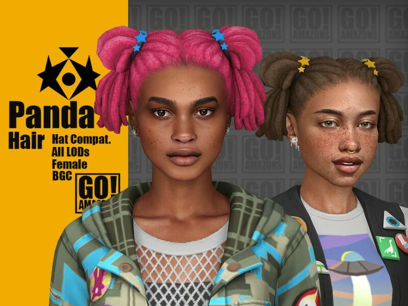 Panda Hair By Goamazons Sims 4 CC