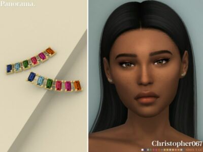 Panorama Earrings By Christopher067 Sims 4 CC