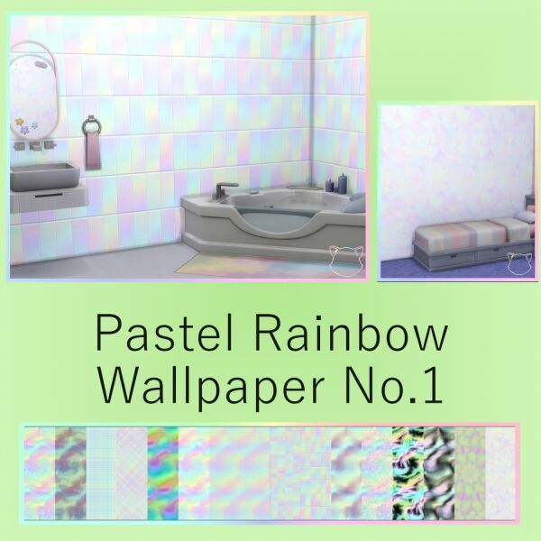 Pastel Rainbow Wallpaper NO.1 By Itiscats Sims 4 CC