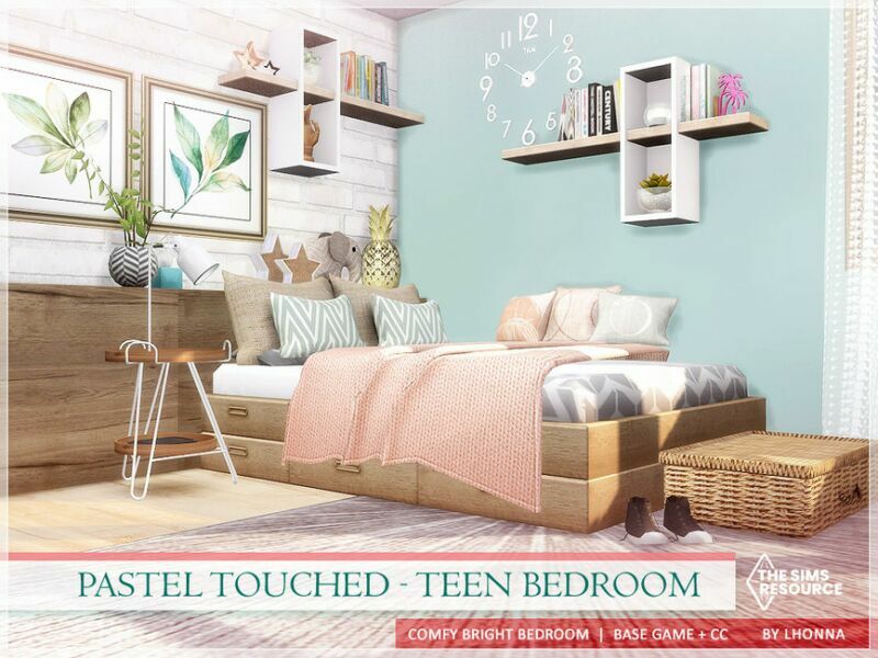 Pastel Touched – Teen Bedroom /TSR CC Only/ By Lhonna Sims 4 CC