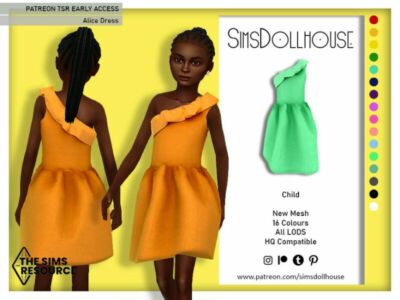 [Patreon] Alice Dress By Simsdollhouse Sims 4 CC