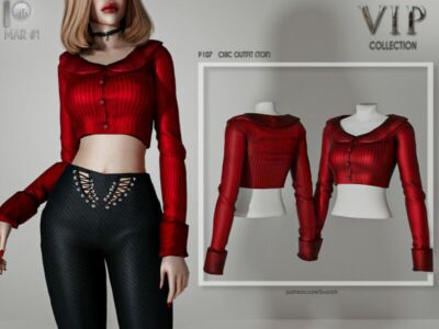 [Patreon] (Early Access) Chic Outfit (TOP) P107 By Busra-Tr Sims 4 CC