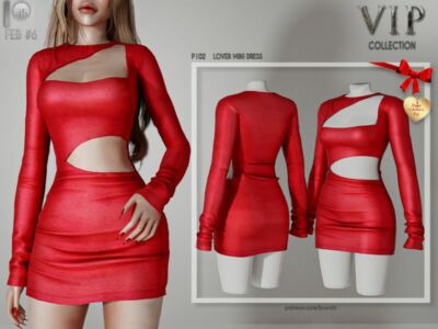 [Patreon] (Early Access) Lover Mini Dress P102 By Busra-Tr Sims 4 CC