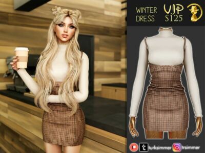 [Patreon] (Early Access) Winter Dress S125 By Turksimmer Sims 4 CC