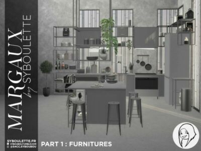 Patreon Early Release – Margaux Kitchen – Part 1: Furnitures By Syboubou Sims 4 CC