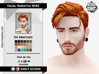 [Patreon] Facial Hair Style N140 Sims 4 CC