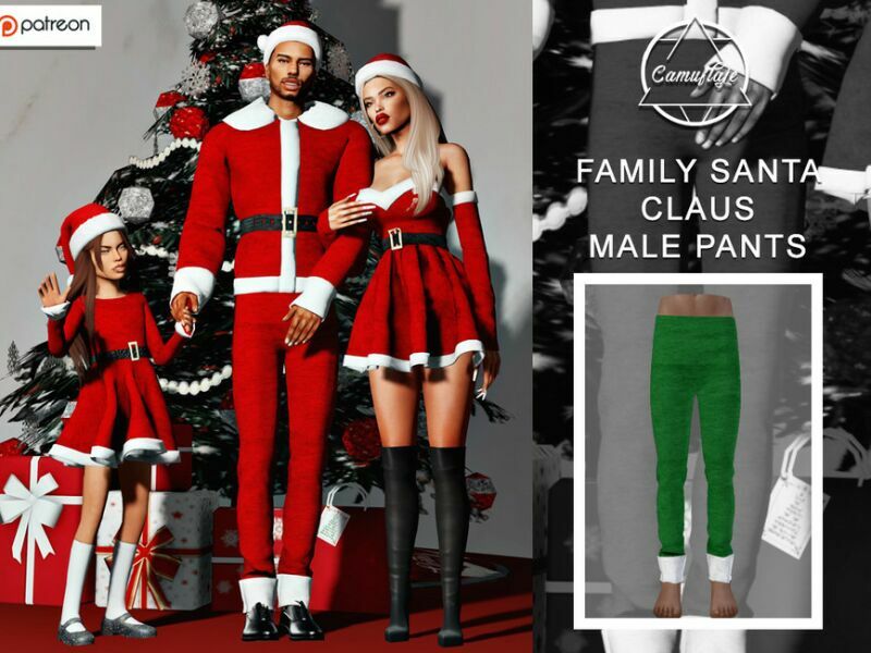 [Patreon] Family Santa Claus – Male Pants By Camuflaje Sims 4 CC