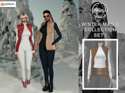 [Patreon] Winter Magic Collection – SET I (Jacket & TOP) By Camuflaje Sims 4 CC