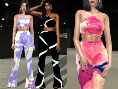 Patterned Crop TOP [SET] DO427 Sims 4 CC