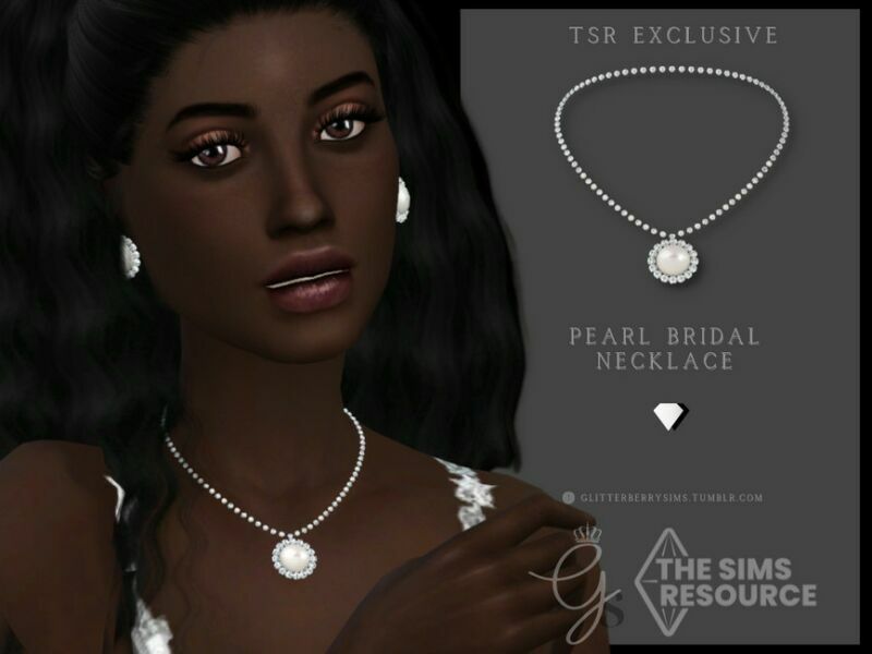 Pearl Bridal Necklace By Glitterberryfly Sims 4 CC