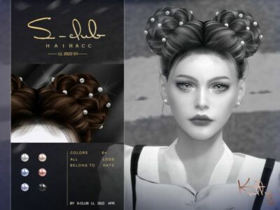 Pearl Hair ACC (Kitty) By S-Club Sims 4 CC