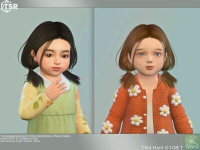 Pigtail Hairstyle For Toddler -… By Daisy-Sims Sims 4 CC