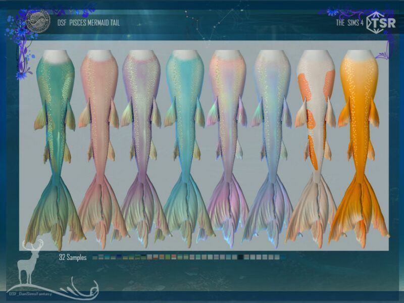 sims 4 cc pisces mermaid tail by dansimsfantasy 2