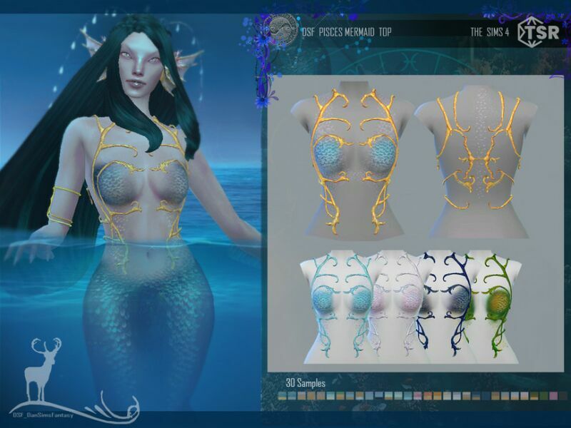 Pisces Mermaid TOP By Dansimsfantasy Sims 4 CC