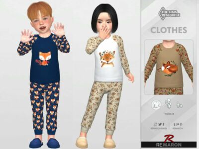 PJ FOX Shirt 01 For Toddler By Remaron Sims 4 CC