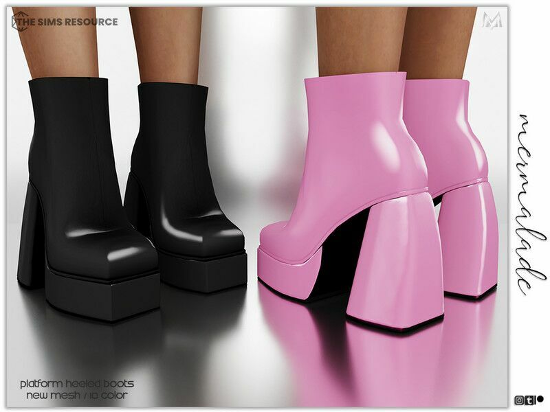 Platform Heeled Boots S45 By Mermaladesimtr Sims 4 CC Download