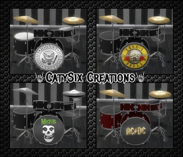 Playable Drums V8 By Catysix Sims 4 CC