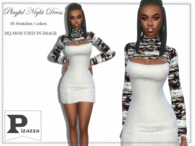 Playful Night Dress By Pizazz Sims 4 CC