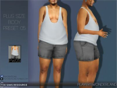 Plus Size Body Preset 05 By Playerswonderland Sims 4 CC