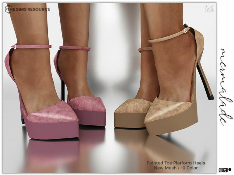 Pointed TOE Platform Heels S52 By Mermaladesimtr Sims 4 CC