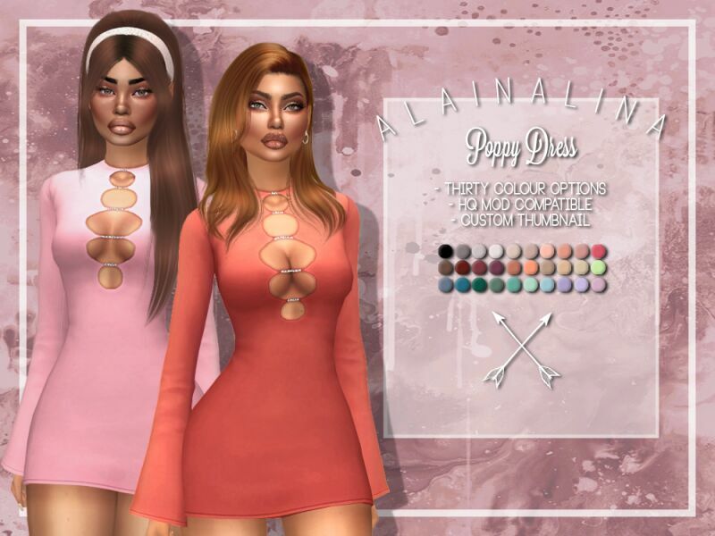 Poppy Dress By Alainalina Sims 4 CC