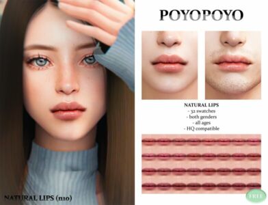 [Poyopoyo] Natural Lips | Lips N10 By Poyopoyo Sims 4 CC