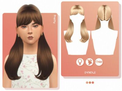 Pretty Hairstyle (Child Version) By Enriques4 Sims 4 CC