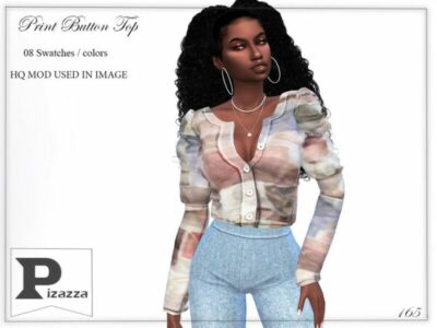 Print Button TOP By Pizazz Sims 4 CC